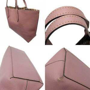 Burberry Bag Shoulder Tote Pink Reversible Leather